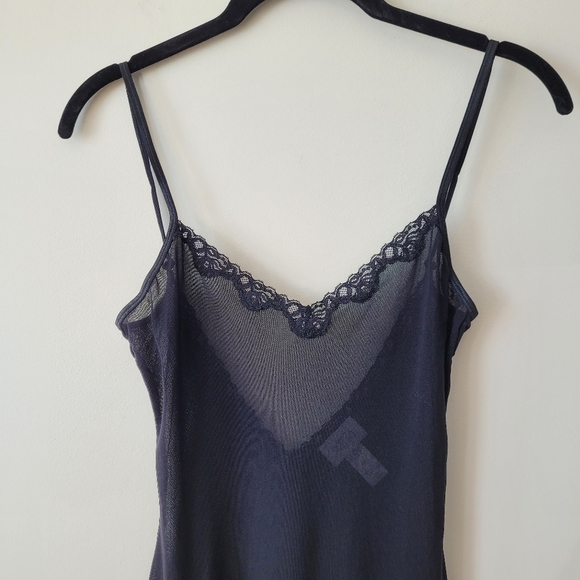 La Senza Black Sheer Mesh and Lace Trimmed Chemise  Size S - Picture 9 of 11